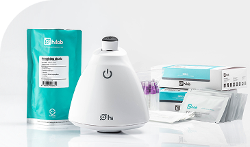 Dispositivo Hilab Flow com kit de coleta